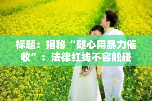 标题：揭秘“随心用暴力催收”：法律红线不容触碰