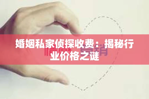 婚姻私家侦探收费：揭秘行业价格之谜