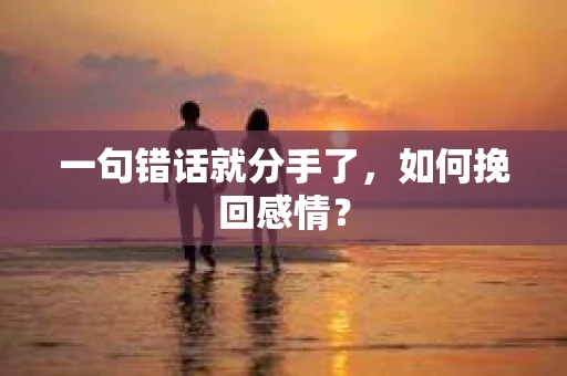 一句错话就分手了，如何挽回感情？