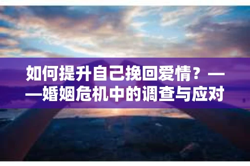 如何提升自己挽回爱情？——婚姻危机中的调查与应对策略